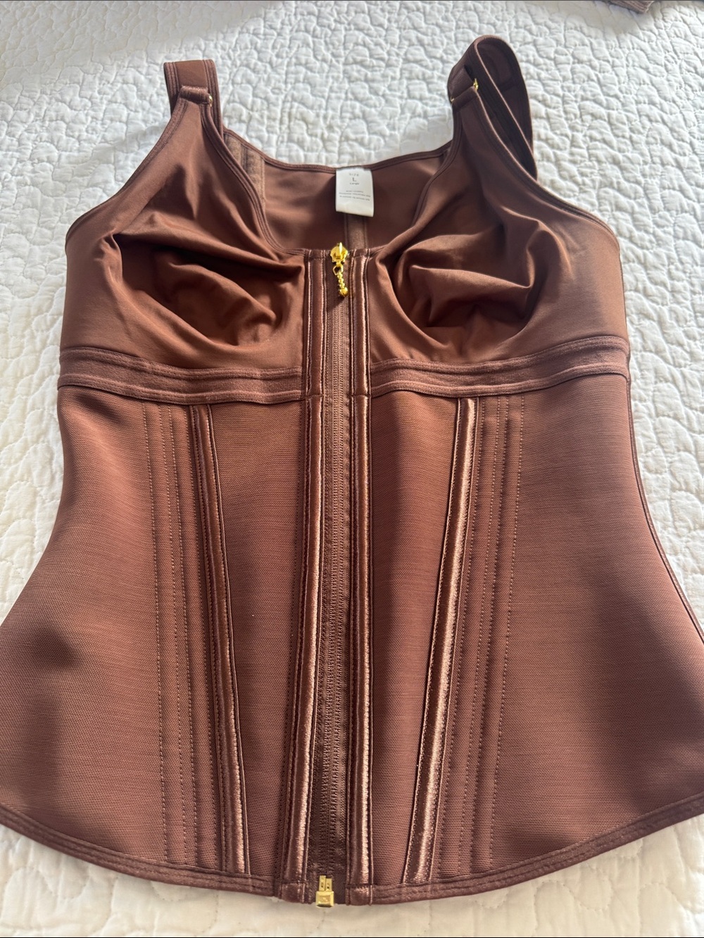 ChicCurve Extreme Latex Corset Waist Vest With Bra Purple Zip-Up Design for Wome